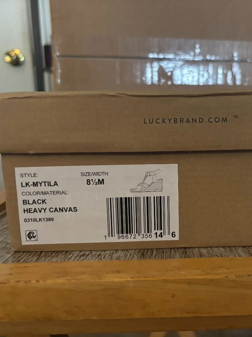 Lucky Heavy Black Canvas Wedge 8.5